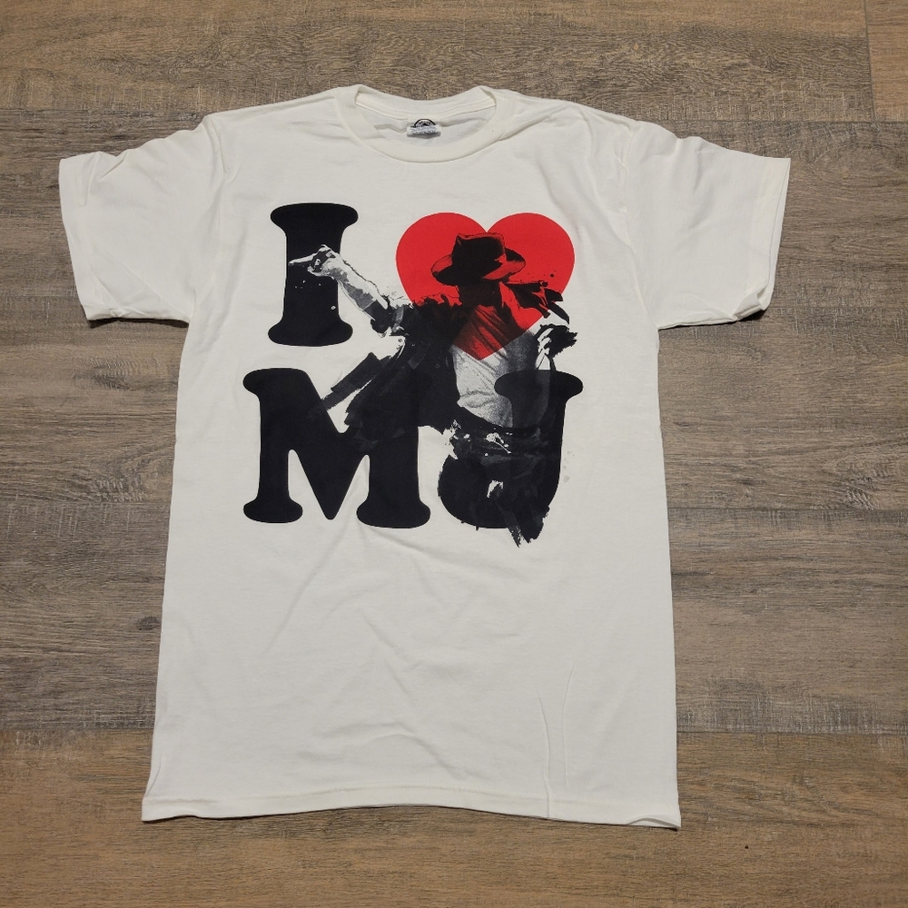 Michael Jackson I Love MJ T-Shirt White Size Small King OF Pop